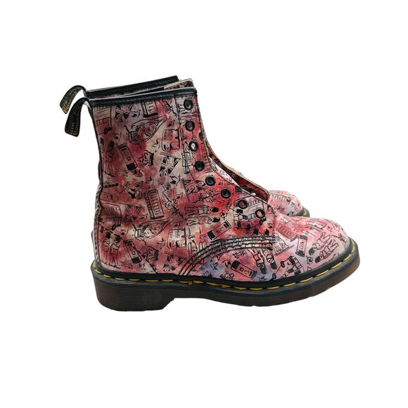 Vintage Dr. Martens Made England Pink London Icons Boots Size 4 UK - Picture 7 of 11